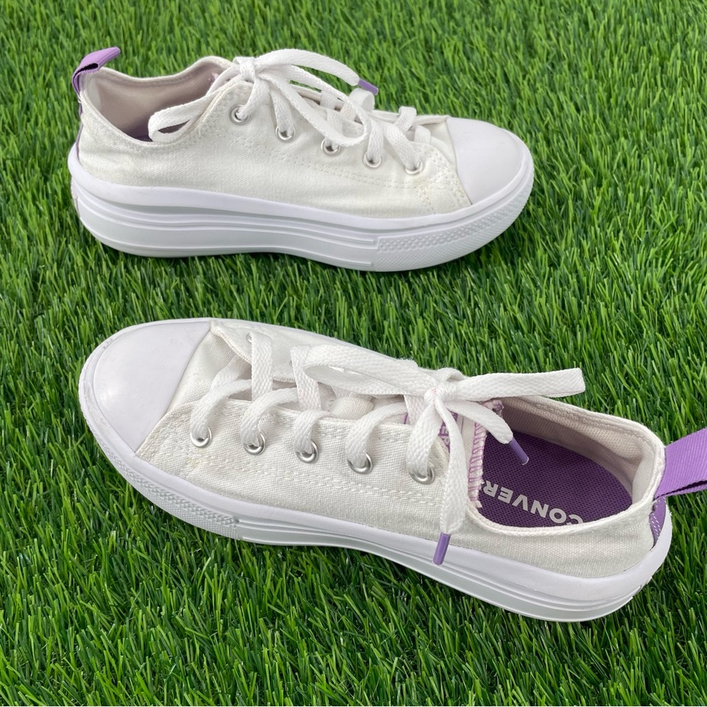 CONVERSE Chuck Taylor All Star Move White Lace Up Platform Athletic Sneaker Shoe - Picture 2 of 7